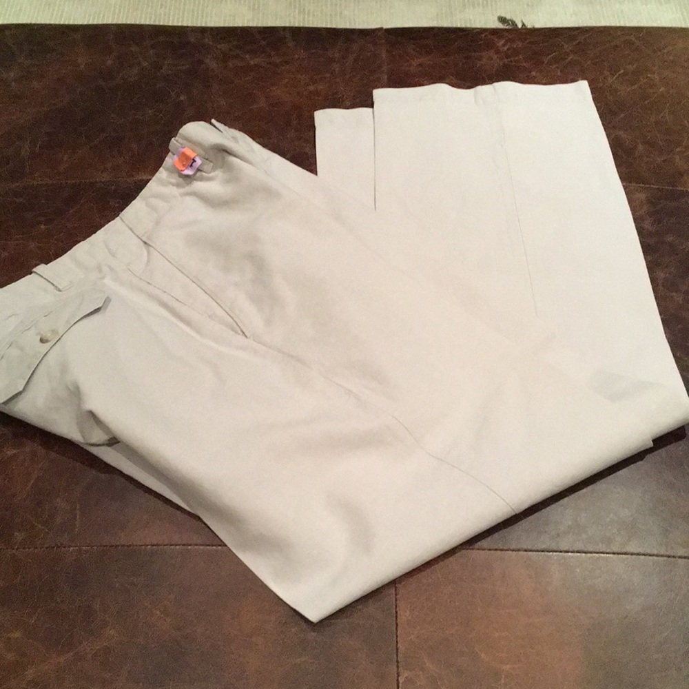 Linen, cotton blend trousers